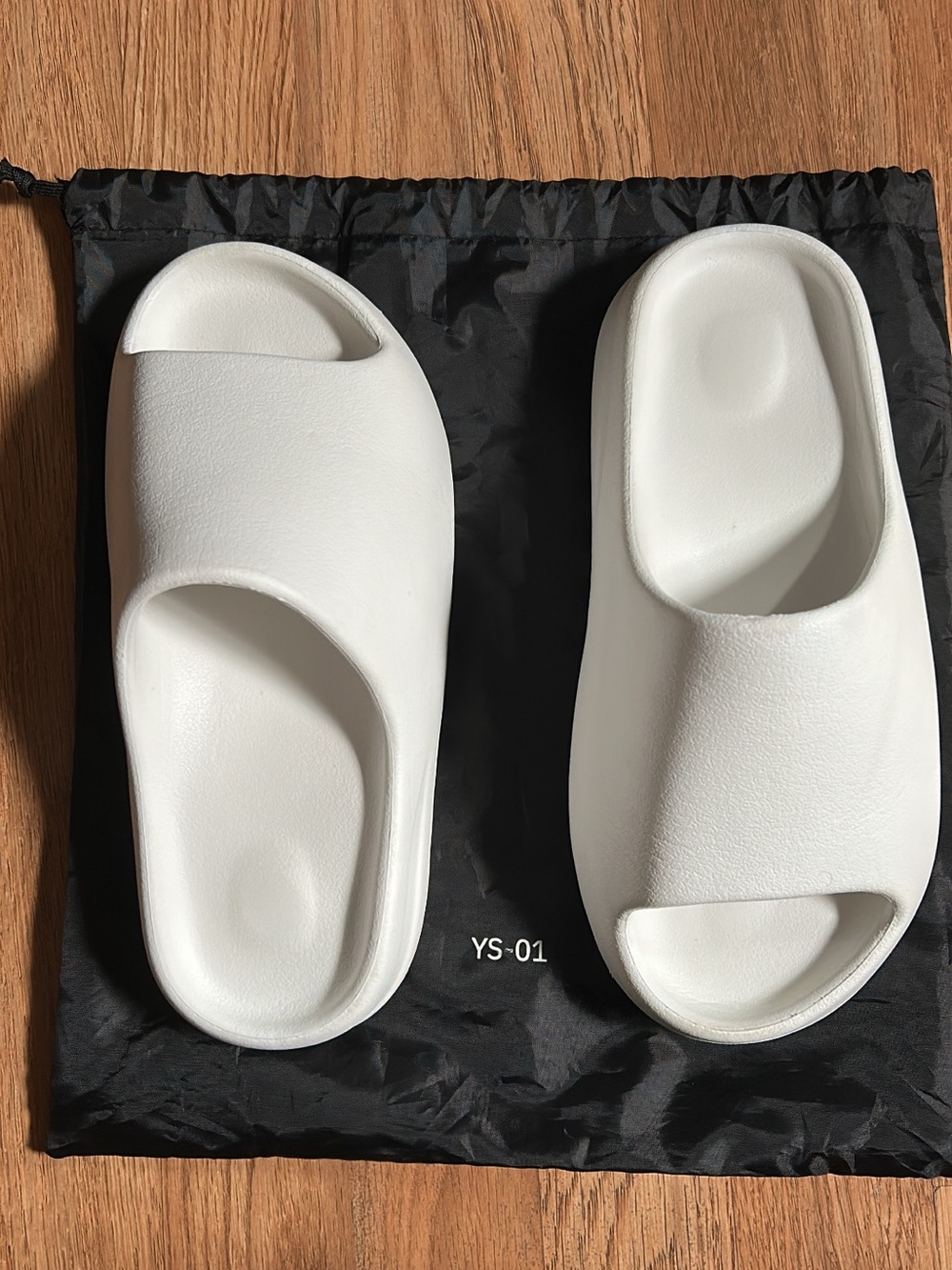 White Yeezy Slides